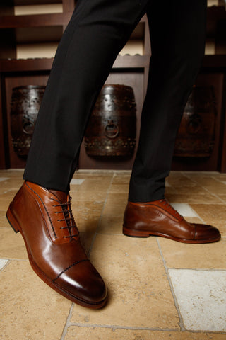 Vinci Rome Leather Chukka Boot - Tan-AmbrogioShoes