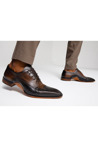 Vinci Royal Leather Oxford - Black & Brown-AmbrogioShoes