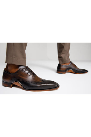 Vinci Royal Leather Oxford - Black & Brown-AmbrogioShoes