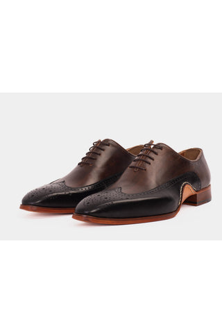 Vinci Royal Leather Oxford - Black & Brown-AmbrogioShoes