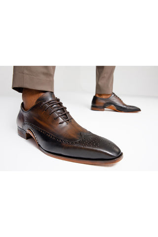 Vinci Royal Leather Oxford - Black & Brown-AmbrogioShoes