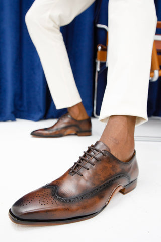 Vinci Royal Leather Oxford - Brown-AmbrogioShoes