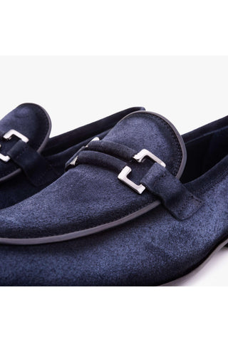 Vinci The Brooks Suede Bit Loafer - Navy-AmbrogioShoes