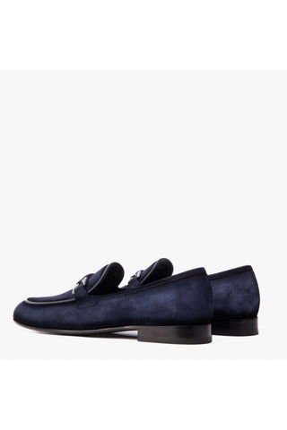 Vinci The Brooks Suede Bit Loafer - Navy-AmbrogioShoes