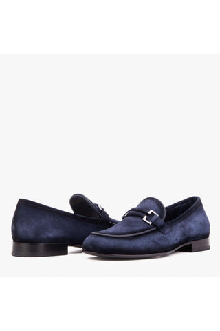 Vinci The Brooks Suede Bit Loafer - Navy-AmbrogioShoes