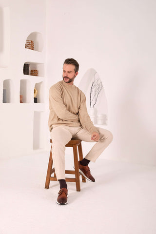 Vinci Torino  Leather Single Monk-Strap Sneaker - Tan