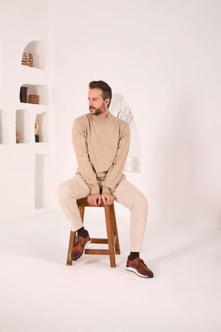 Vinci Torino  Leather Single Monk-Strap Sneaker - Tan