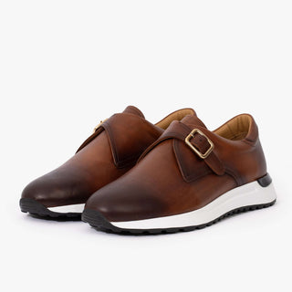 Vinci Torino  Leather Single Monk-Strap Sneaker - Tan