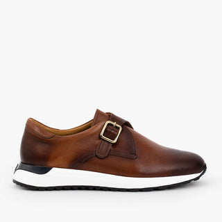 Vinci Torino  Leather Single Monk-Strap Sneaker - Tan