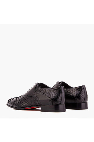 Vinci Varenne Python & Leather Oxford - Black-AmbrogioShoes