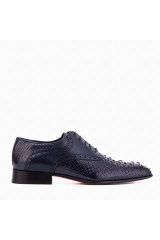Vinci Varenne Python Oxford - Navy-AmbrogioShoes