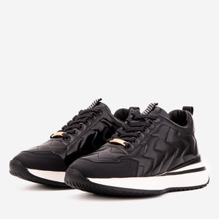 Vinci Veneto Leather Sneaker - Black-AmbrogioShoes