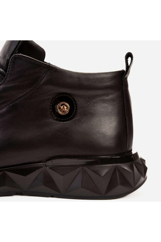 Vinci Vertex Leather Sneaker - Black-AmbrogioShoes