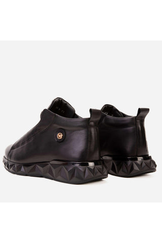 Vinci Vertex Leather Sneaker - Black-AmbrogioShoes