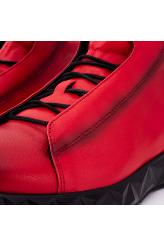 Vinci Vertex Leather Sneaker - Red-AmbrogioShoes