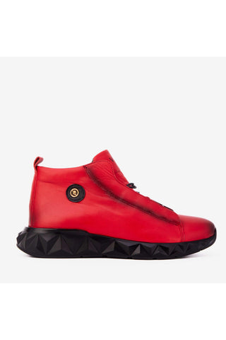 Vinci Vertex Leather Sneaker - Red-AmbrogioShoes
