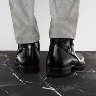 Zelli Italia 45-600 Men's Shoes Black Calf-Skin Leather Jodphur Boot (ZEL1071)-AmbrogioShoes