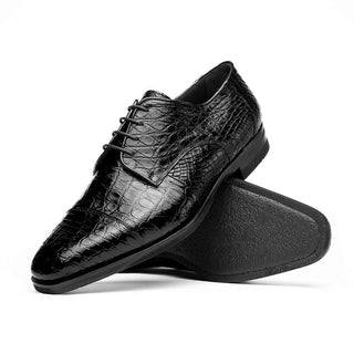 Zelli Italia Andrea Black Crocodile Skin Derby (ZEL1034)-AmbrogioShoes