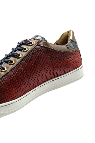 Zelli Italia Brezza Red Crocodile Embossed Calf-Skin Leather Sneaker (ZEL1064)-AmbrogioShoes