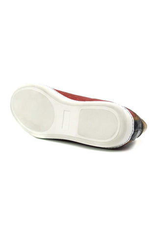 Zelli Italia Brezza Red Crocodile Embossed Calf-Skin Leather Sneaker (ZEL1064)-AmbrogioShoes