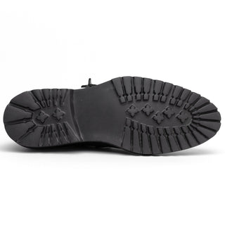 Zelli Italia Campo Men's Shoes Black Wax Finish Goat-Skin Suede Derby (ZEL1041)-AmbrogioShoes