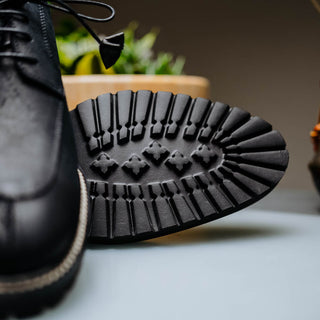 Zelli Italia Campo Men's Shoes Black Wax Finish Goat-Skin Suede Derby (ZEL1041)-AmbrogioShoes