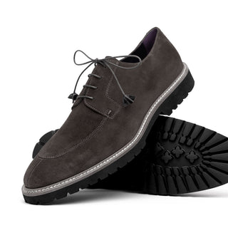 Zelli Italia Campo Men's Shoes Gray Goat-Skin Suede Derby (ZEL1042)-AmbrogioShoes