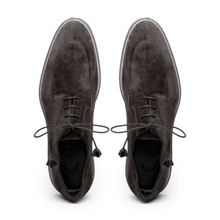 Zelli Italia Campo Men's Shoes Gray Goat-Skin Suede Derby (ZEL1042)-AmbrogioShoes