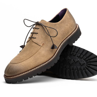 Zelli Italia Campo Men's Shoes Oak Wax Finish Goat-Skin Suede Derby (ZEL1041)-AmbrogioShoes