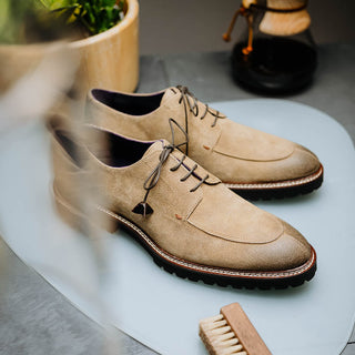 Zelli Italia Campo Men's Shoes Oak Wax Finish Goat-Skin Suede Derby (ZEL1041)-AmbrogioShoes