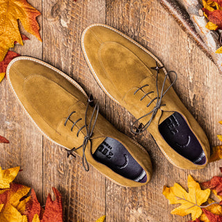 Zelli Italia Campo Men's Shoes Tobacco Goat-Skin Suede Derby (ZEL1042)-AmbrogioShoes