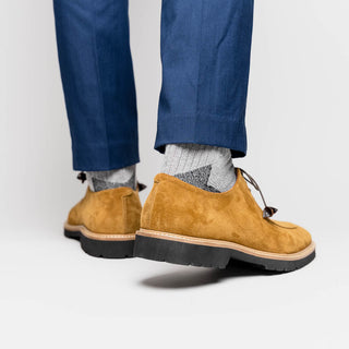 Zelli Italia Campo Men's Shoes Tobacco Goat-Skin Suede Derby (ZEL1042)-AmbrogioShoes