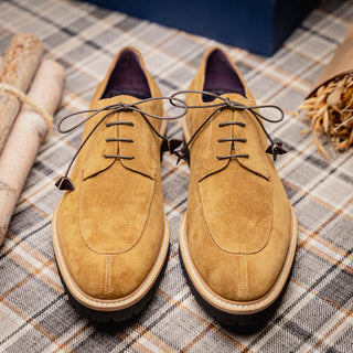 Zelli Italia Campo Men's Shoes Tobacco Goat-Skin Suede Derby (ZEL1042)-AmbrogioShoes