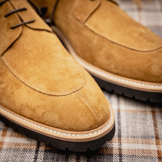 Zelli Italia Campo Men's Shoes Tobacco Goat-Skin Suede Derby (ZEL1042)-AmbrogioShoes