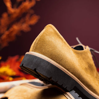 Zelli Italia Campo Men's Shoes Tobacco Goat-Skin Suede Derby (ZEL1042)-AmbrogioShoes