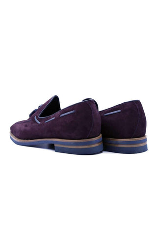 Zelli Italia Crawford Bordeaux Goat-Skin Suede & Crocodile Skin Tassel Loafer (ZEL1028)-AmbrogioShoes