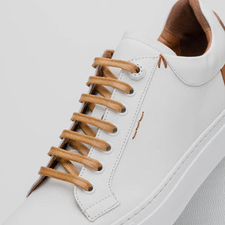 Zelli Italia Diaz Men's Shoes White Rubberized Calf-Skin Leather Sneaker (ZEL1062)-AmbrogioShoes