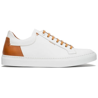 Zelli Italia Diaz Men's Shoes White Rubberized Calf-Skin Leather Sneaker (ZEL1062)-AmbrogioShoes