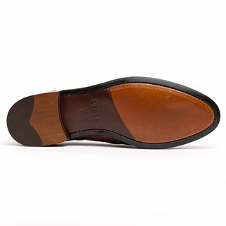 Zelli Italia Franco Men’s Shoes Brown Ostrich Skin Tassel Loafer (ZEL1015)-AmbrogioShoes