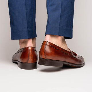 Zelli Italia Franco Men's Shoes Cognac Calf-Skin Tassel Loafer (ZEL1027)-AmbrogioShoes