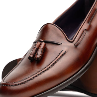 Zelli Italia Franco Men's Shoes Cognac Calf-Skin Tassel Loafer (ZEL1027)-AmbrogioShoes