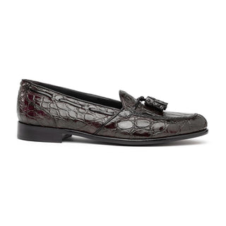Zelli Italia Franco Men's Shoes Nicotine Crocodile Skin Tassel Loafer (ZEL1005)-AmbrogioShoes