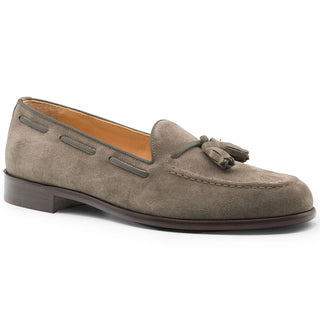 Zelli Italia Franco Men's Shoes Taupe Suede Calf-Skin Tassel Loafer (ZEL1025)-AmbrogioShoes