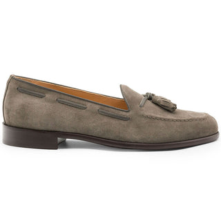Zelli Italia Franco Men's Shoes Taupe Suede Calf-Skin Tassel Loafer (ZEL1025)-AmbrogioShoes
