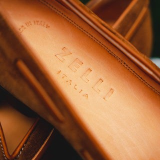 Zelli Italia Franco Men's Shoes Tobacco Suede Calf-Skin Tassel Loafer (ZEL1025)-AmbrogioShoes