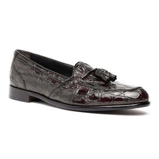 Zelli Italia Franco Nicotine Crocodile Skin Tassel Loafer (ZEL1005)-AmbrogioShoes