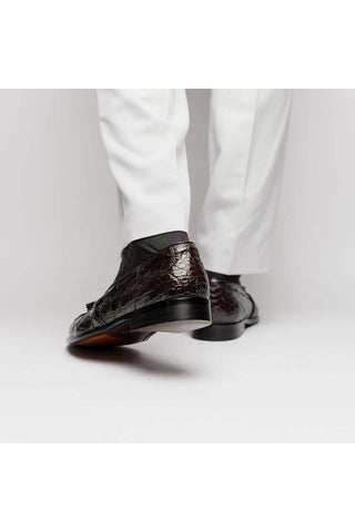 Zelli Italia Franco Nicotine Crocodile Skin Tassel Loafer (ZEL1005)-AmbrogioShoes