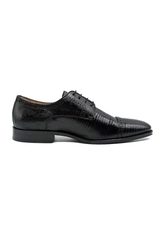 Zelli Italia Giovanni Black Teju Lizard Skin Derby (ZEL1037)-AmbrogioShoes