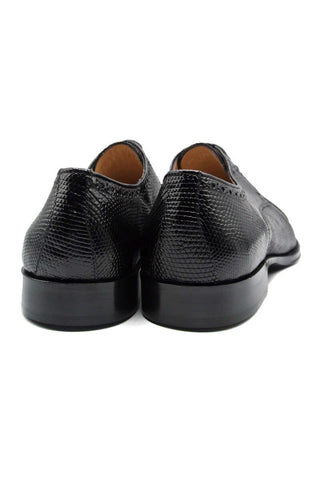 Zelli Italia Giovanni Black Teju Lizard Skin Derby (ZEL1037)-AmbrogioShoes