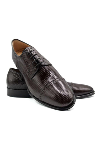 Zelli Italia Giovanni Brown Teju Lizard Skin Derby (ZEL1037)-AmbrogioShoes